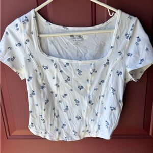 Hollister Blue Floral Print Blouse